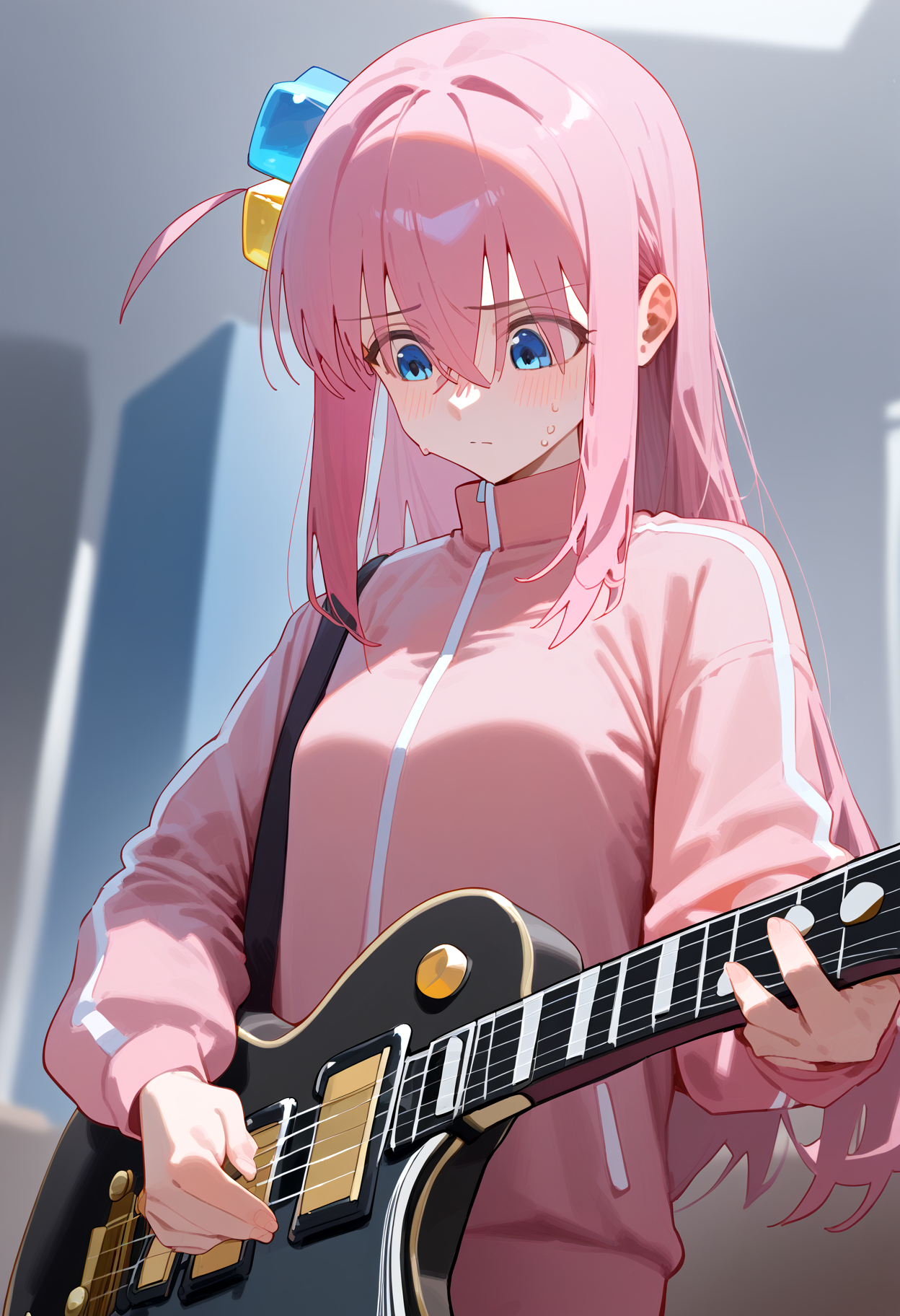 ciloranko,_1girl,_gotou_hitori,_bocchi_the_rock!,__blue_eyes,_blurry,_blurry_background,_blush,_closed_mouth,_cube_hair_ornament-05dd3e36-191249756-DPM++ 2M SDE Heun Exponential-7-28.webp